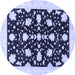 Round Machine Washable Oriental Blue Traditional Rug, wshabs3436blu