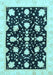 Machine Washable Oriental Light Blue Traditional Rug, wshabs3436lblu