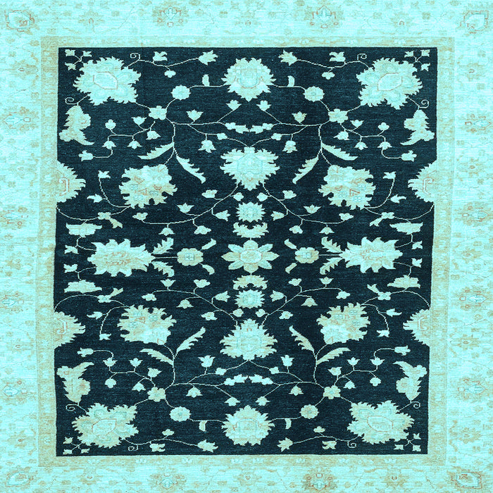 Square Oriental Light Blue Traditional Rug, abs3436lblu