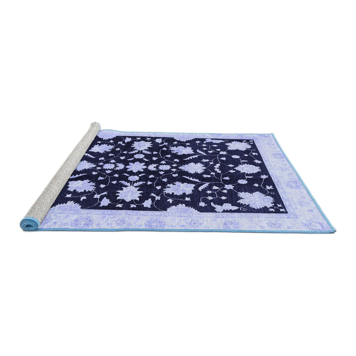 Sideview of Machine Washable Oriental Blue Traditional Rug, wshabs3436blu