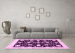 Machine Washable Oriental Pink Traditional Rug in a Living Room, wshabs3436pnk