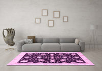 Machine Washable Oriental Pink Traditional Rug, wshabs3436pnk