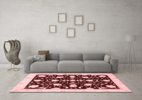 Machine Washable Oriental Red Traditional Rug, wshabs3436red