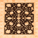 Square Machine Washable Oriental Orange Traditional Area Rugs, wshabs3436org