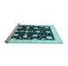 Sideview of Machine Washable Oriental Light Blue Traditional Rug, wshabs3436lblu