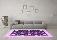 Machine Washable Oriental Purple Traditional Rug, wshabs3436pur