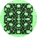 Round Oriental Emerald Green Traditional Rug, abs3436emgrn