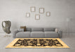 Machine Washable Oriental Brown Traditional Rug in a Living Room,, wshabs3436brn