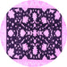 Round Oriental Purple Traditional Rug, abs3436pur