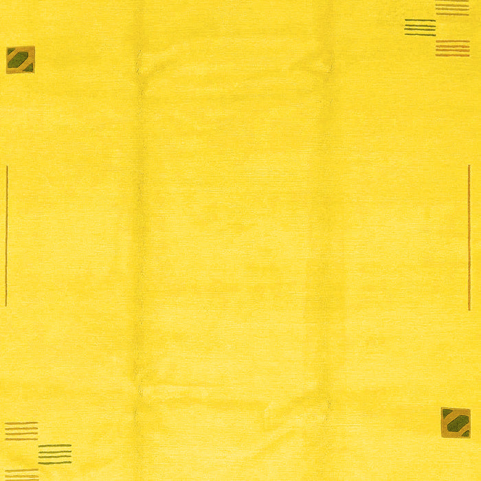 Machine Washable Solid Yellow Modern Rug, wshabs3437yw