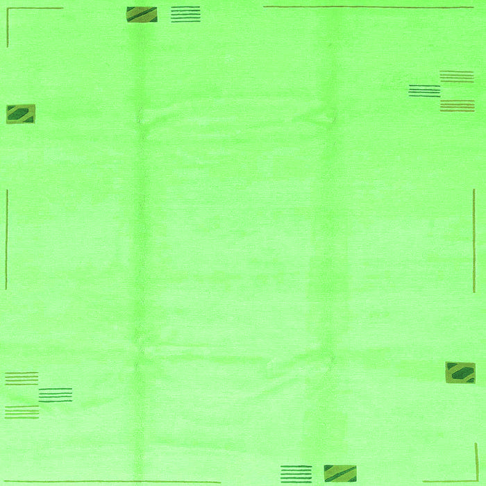 Square Solid Green Modern Rug, abs3437grn