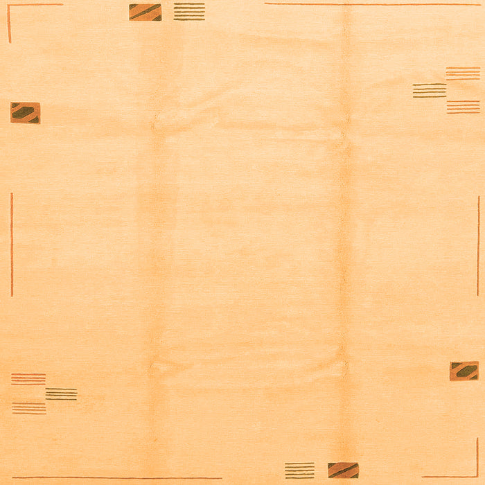 Square Machine Washable Solid Orange Modern Area Rugs, wshabs3437org