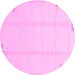 Round Solid Pink Modern Rug, abs3437pnk