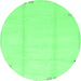 Round Machine Washable Solid Emerald Green Modern Area Rugs, wshabs3437emgrn