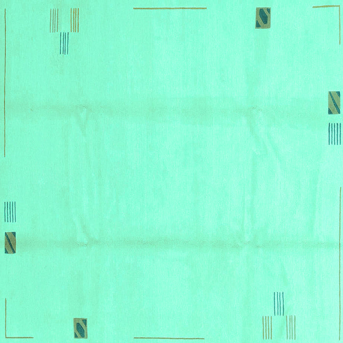 Square Machine Washable Solid Turquoise Modern Area Rugs, wshabs3437turq