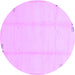 Round Solid Purple Modern Rug, abs3437pur