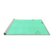 Sideview of Machine Washable Solid Turquoise Modern Area Rugs, wshabs3437turq