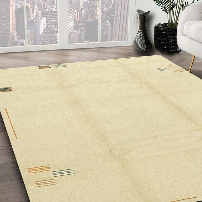 Machine Washable Abstract Brown Gold Rug in a Family Room, wshabs3437