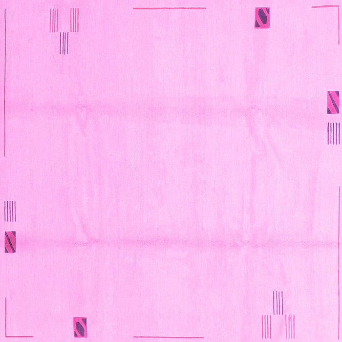 Square Machine Washable Solid Pink Modern Rug, wshabs3437pnk