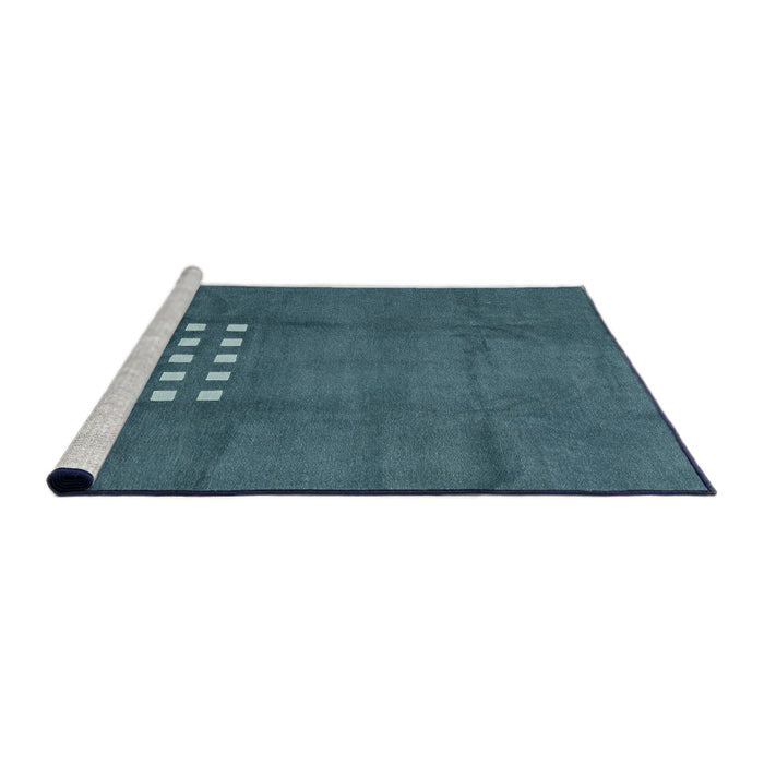 Sideview of Machine Washable Abstract Deep-Sea Green Rug, wshabs3438