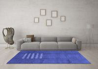 Machine Washable Abstract Blue Modern Rug, wshabs3438blu