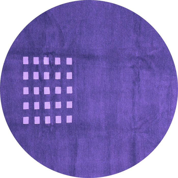 Round Machine Washable Abstract Purple Modern Area Rugs, wshabs3438pur