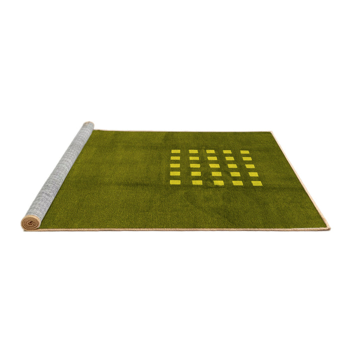 Sideview of Machine Washable Abstract Yellow Modern Rug, wshabs3438yw