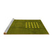 Sideview of Machine Washable Abstract Yellow Modern Rug, wshabs3438yw