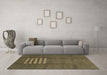 Machine Washable Abstract Brown Modern Rug in a Living Room,, wshabs3438brn