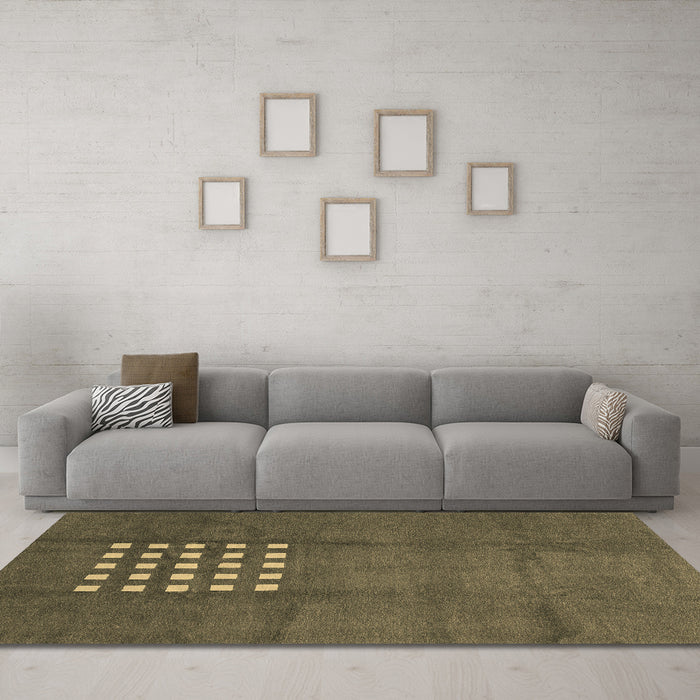 Machine Washable Abstract Brown Modern Rug in a Living Room,, wshabs3438brn