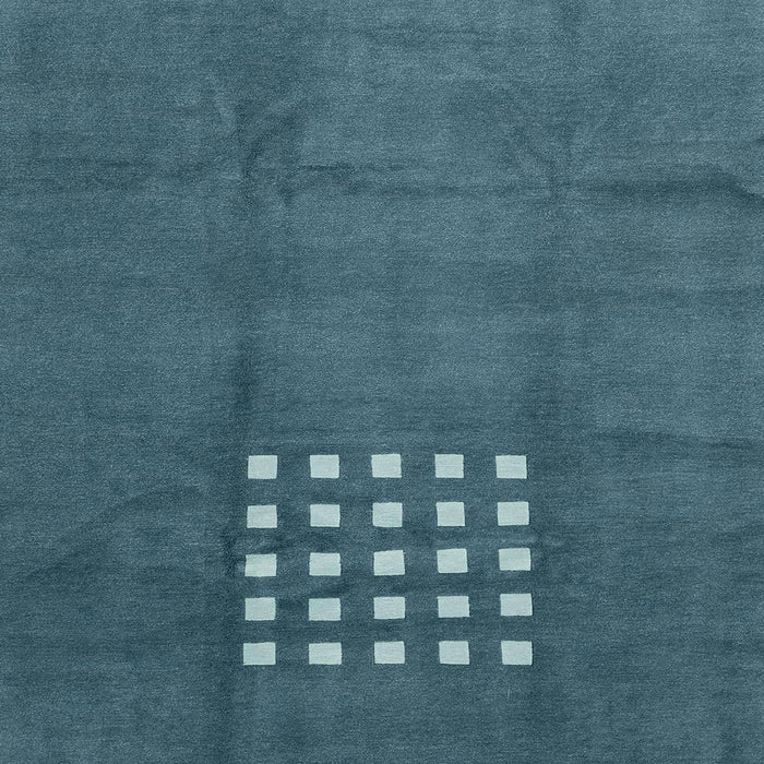 Square Machine Washable Abstract Deep-Sea Green Rug, wshabs3438