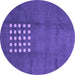 Round Abstract Purple Modern Rug, abs3438pur