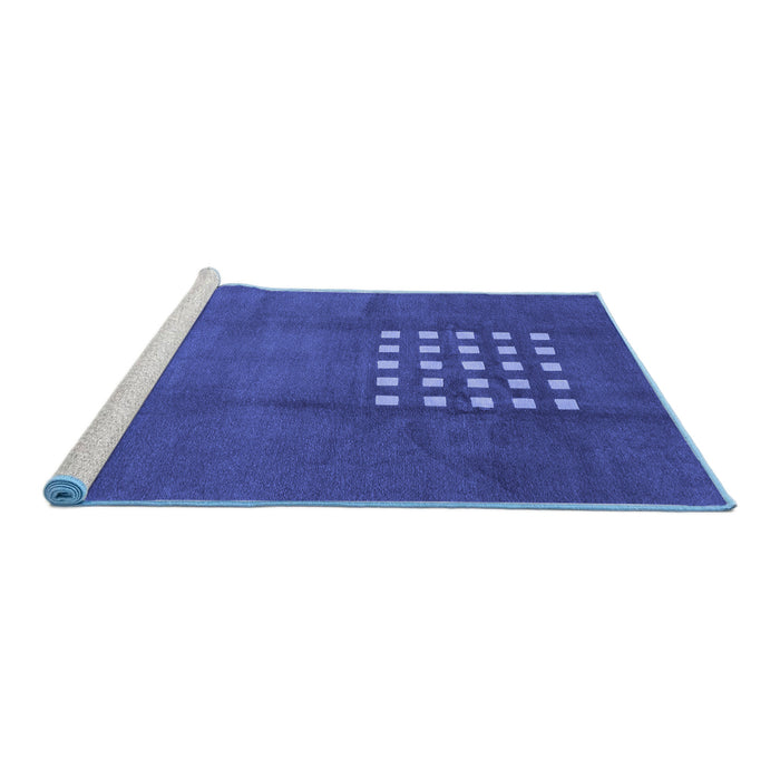 Sideview of Machine Washable Abstract Blue Modern Rug, wshabs3438blu