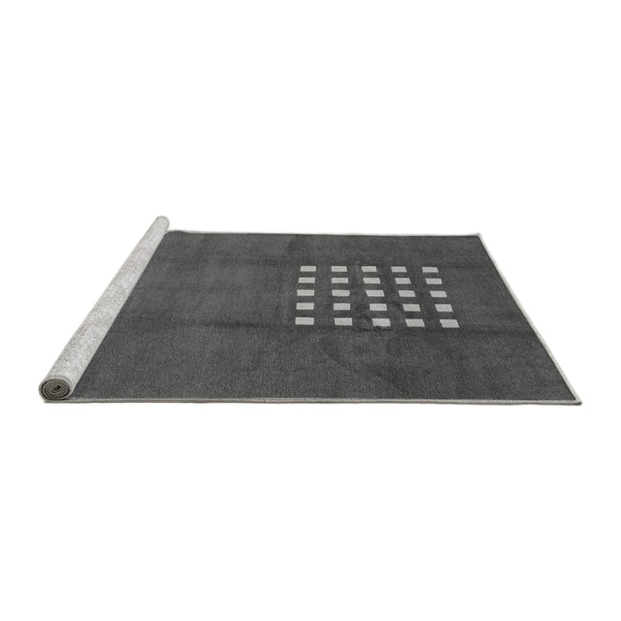 Sideview of Machine Washable Abstract Gray Modern Rug, wshabs3438gry