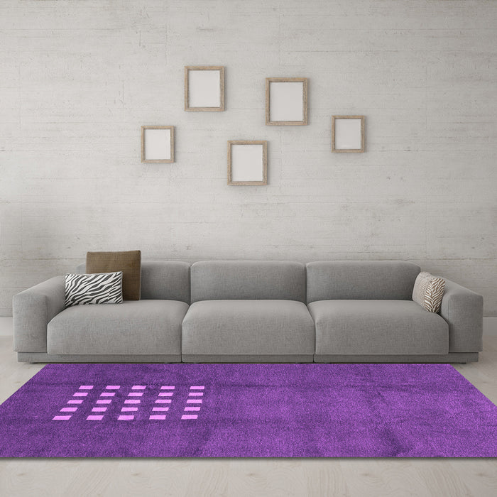 Machine Washable Abstract Pink Modern Rug in a Living Room, wshabs3438pnk