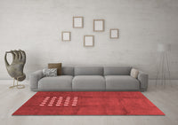 Machine Washable Abstract Red Modern Rug, wshabs3438red