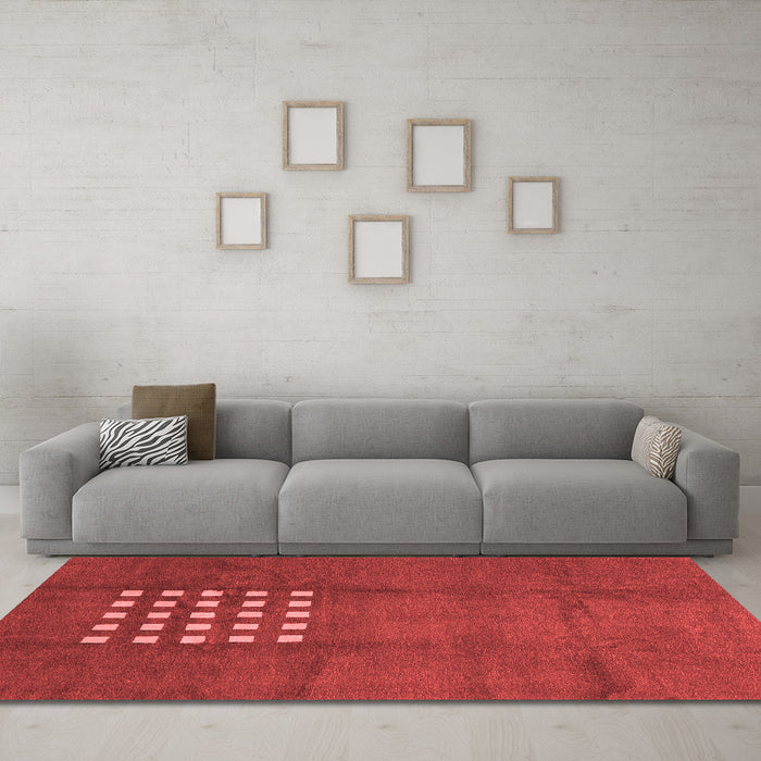 Modern Red Washable Rugs