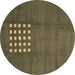 Round Abstract Brown Modern Rug, abs3438brn
