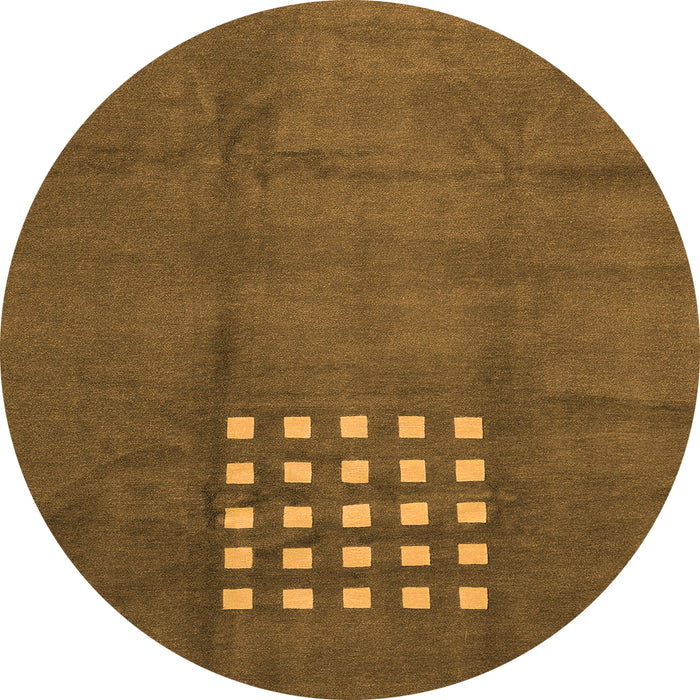 Round Abstract Orange Modern Rug, abs3438org
