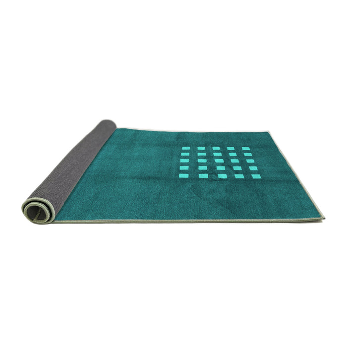 Sideview of Abstract Turquoise Modern Rug, abs3438turq
