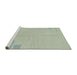 Sideview of Machine Washable Abstract Green Rug, wshabs3439