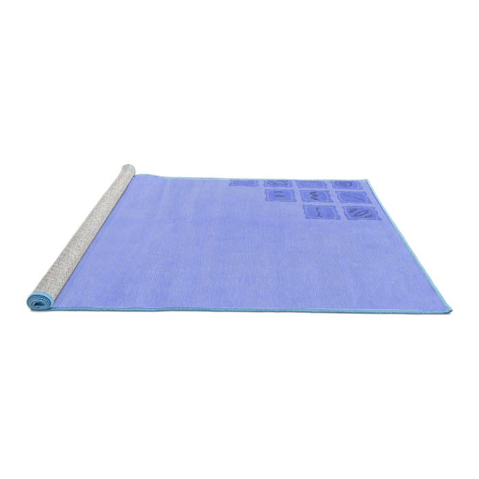 Sideview of Machine Washable Abstract Blue Modern Rug, wshabs3439blu