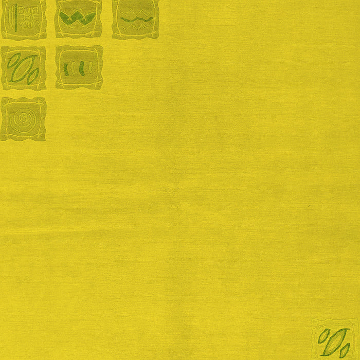 Machine Washable Abstract Yellow Modern Rug, wshabs3439yw