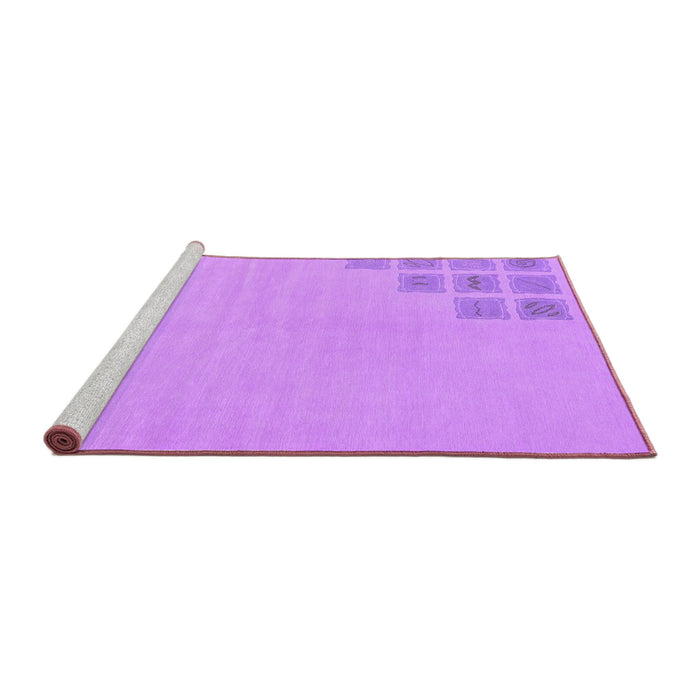 Sideview of Machine Washable Abstract Purple Modern Area Rugs, wshabs3439pur