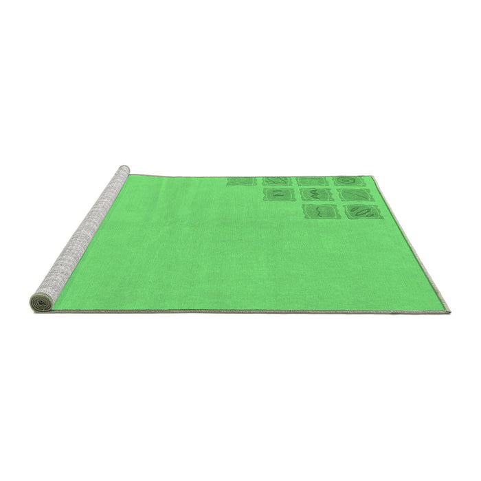 Sideview of Machine Washable Abstract Emerald Green Modern Area Rugs, wshabs3439emgrn