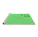 Sideview of Machine Washable Abstract Emerald Green Modern Area Rugs, wshabs3439emgrn