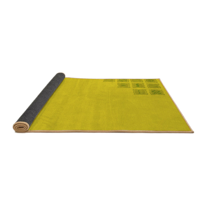 Sideview of Abstract Yellow Modern Rug, abs3439yw