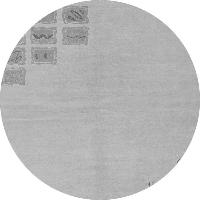 Round Abstract Gray Modern Rug, abs3439gry