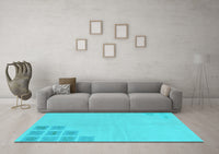 Machine Washable Abstract Light Blue Modern Rug, wshabs3439lblu