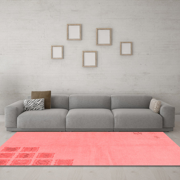 Modern Red Washable Rugs